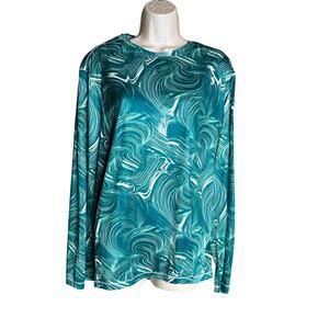 Reel Legends Teal Long Sleeve Reel-tec Top M NWT